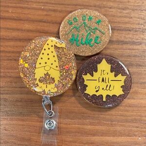 Glittery Fall-Themed Badge Reels